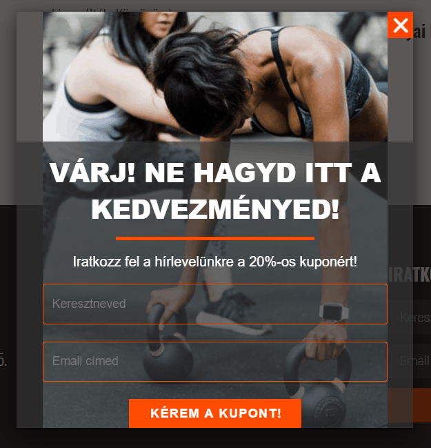 Példa felugró ablakra