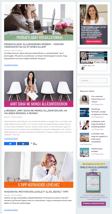 Oldalásvra példa Timár Krisztina blog oldalán